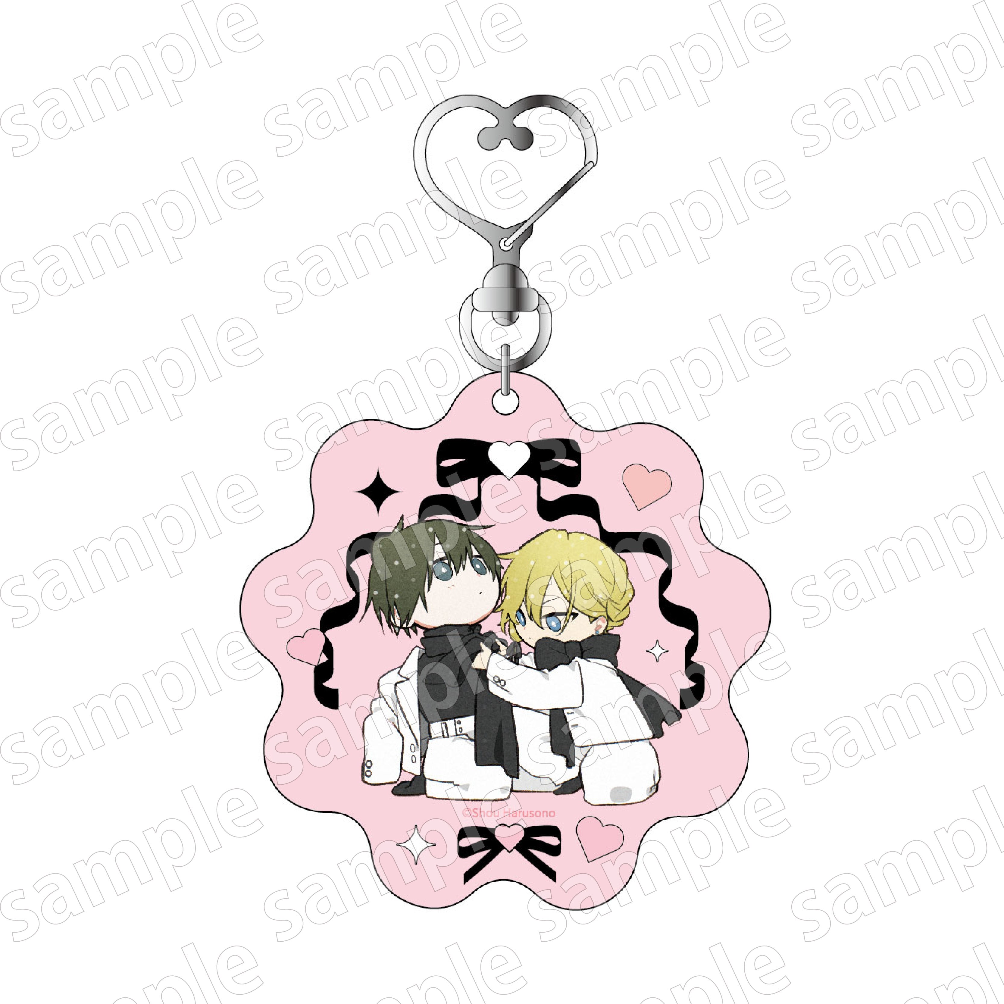 (Goods - Keychain) Hirano and Kagiura -Chibi BLACK & PINK ver. Acrylic Keychain
