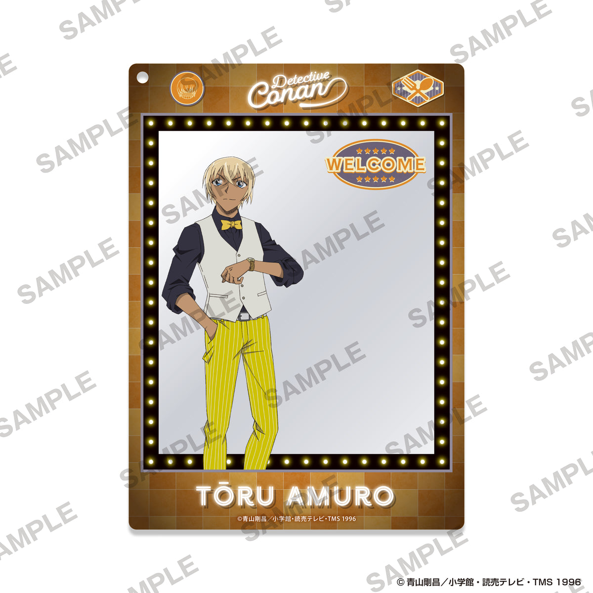 (Goods - Keychain) Detective Conan Framed Acrylic Keychain - American Oldies Ver. Tōru Amuro