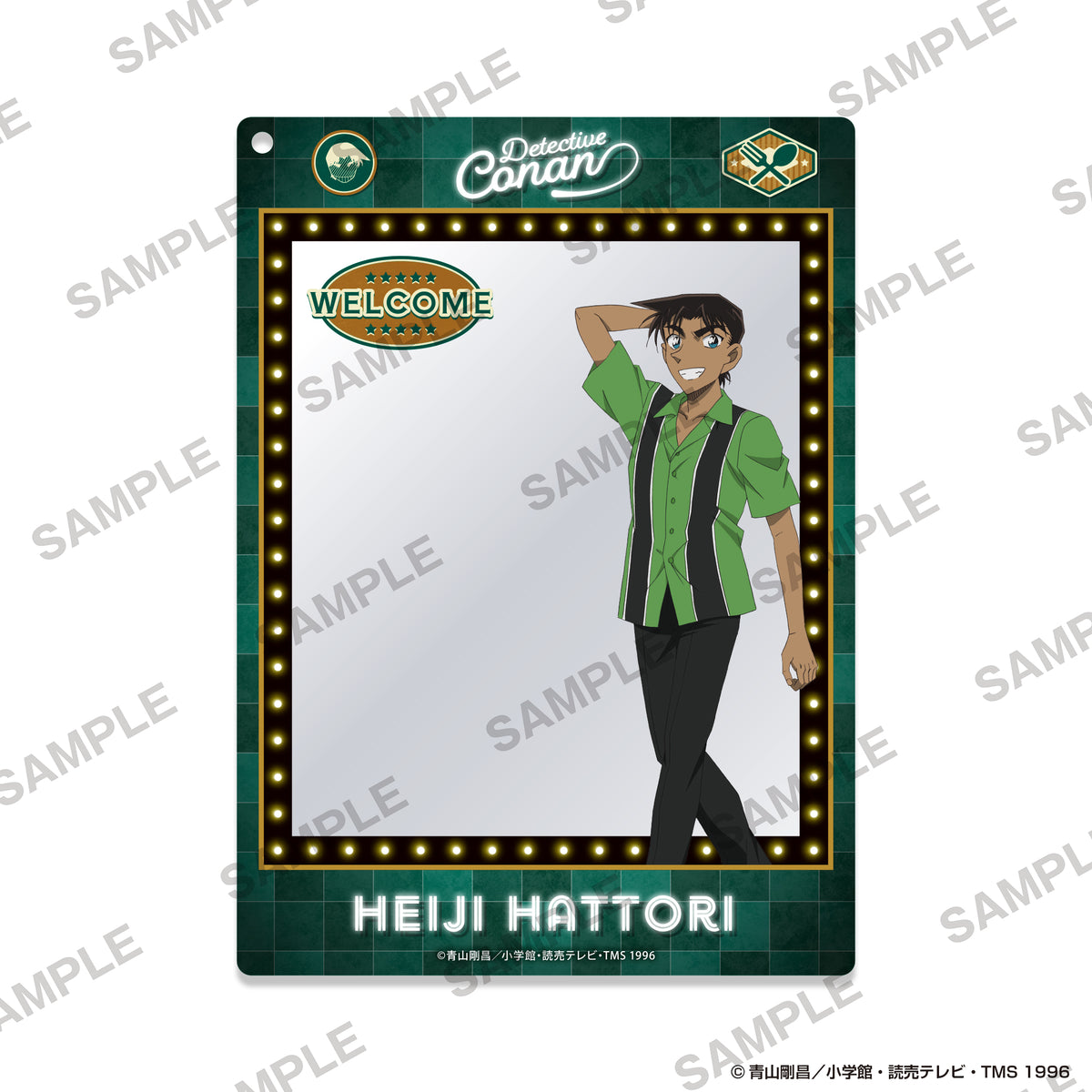 (Goods - Keychain) Detective Conan Framed Acrylic Keychain - American Oldies Ver. Heiji Hattori