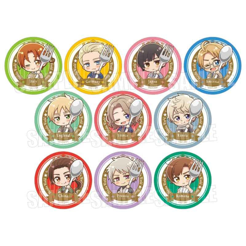 (1BOX=10)(Goods - Badge) Hetalia World★Stars Trading Button Badge GochiChara
