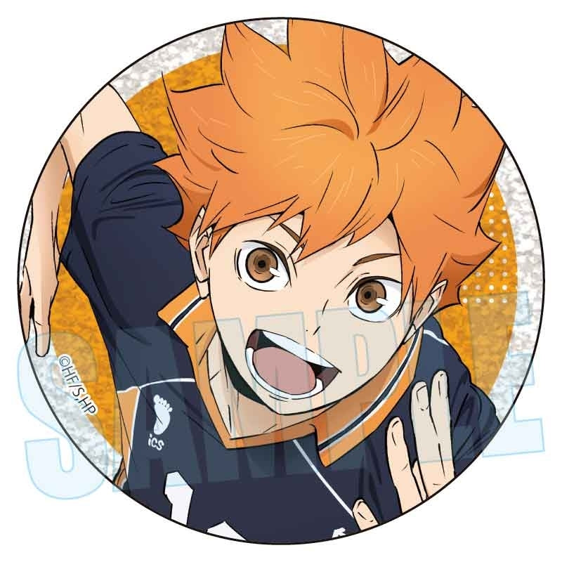 (1BOX=8)(Goods - Badge) Anime Haikyu!! Trading Glitter Button Badge 10th Anniversary Event Visual