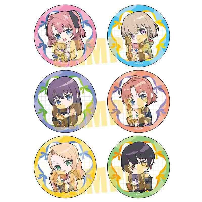 (1BOX=6)(Goods - Badge) TV Anime Botan Kamiina Fully Blossons When Drunk Trading Button Badge Gyugyutto Hug