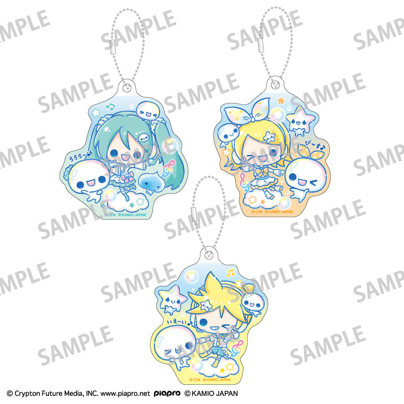 (Goods - Keychain) Hatsune Miku x Pukupuku Awawa-chan Acrylic Keychain Set Hatsune Miku, Kagamine Rin, Kagamine Len