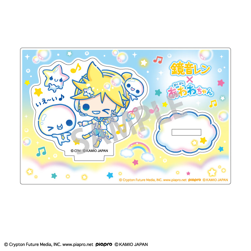(Goods - Acrylic Stand) Hatsune Miku x Pukupuku Awawa-chan Mini Acrylic Stand Kagamine Len