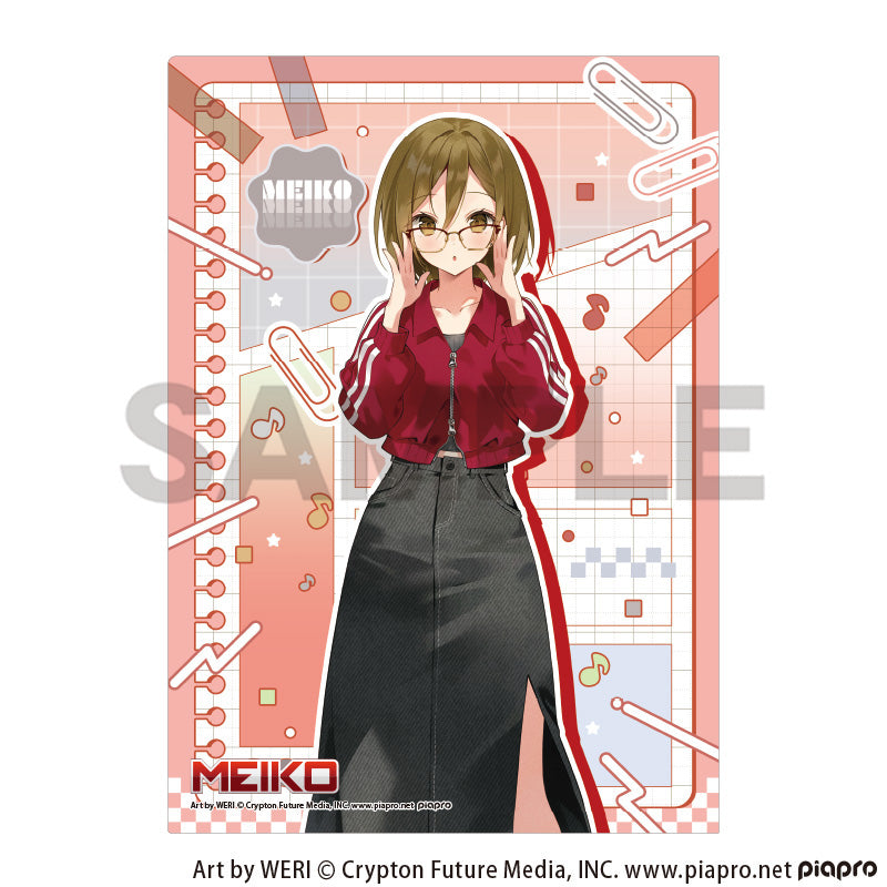 (Goods - Clear File) Hatsune Miku Single Clear File MEIKO Glasses Style