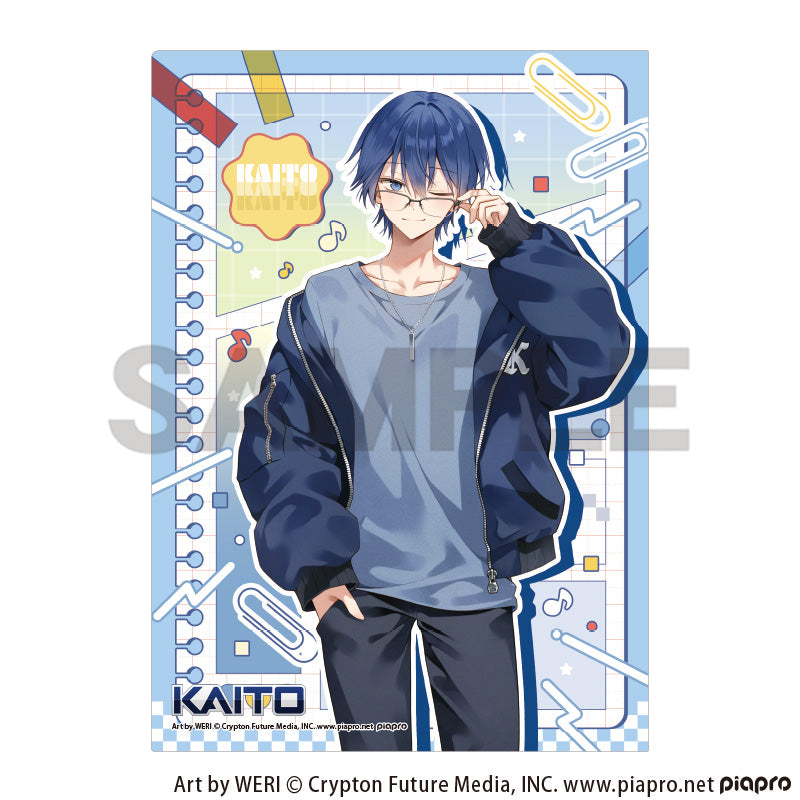 (Goods - Clear File) Hatsune Miku Single Clear File KAITO Glasses Style