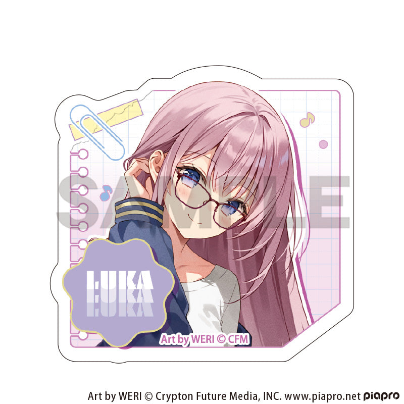(Goods - Clip) Hatsune Miku Acrylic Hair Clip Megurine Luka Glasses Style