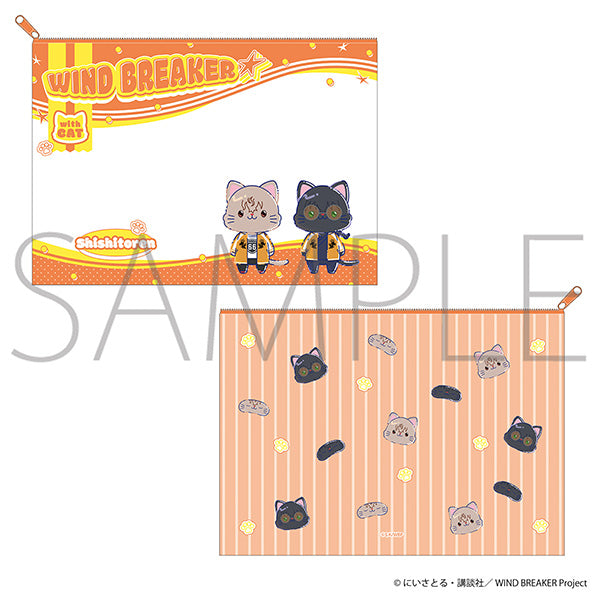 (Goods - Pouch) WIND BREAKER withCAT illustration Ver. Clear Pouch / Shishitoren