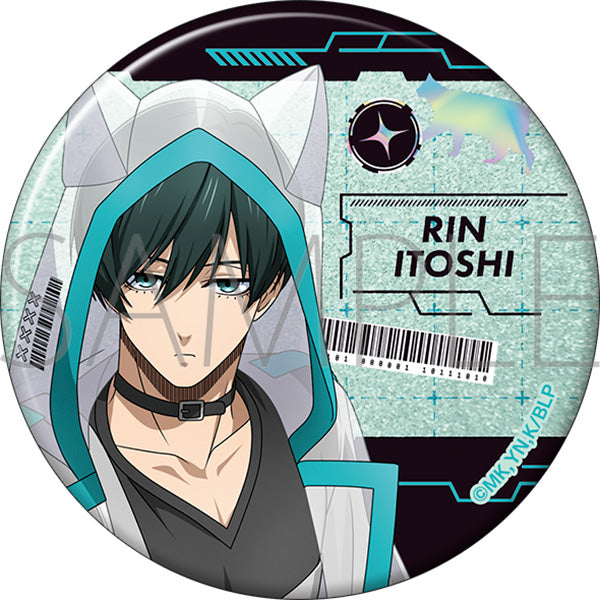 (Goods - Badge) Blue Lock Season 2 Big Glitter Button Badge / Rin Itoshi Cyber Cat