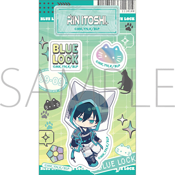 (Goods - Sticker) Blue Lock Season 2 Acrylic Die-cut Sticker / Rin Itoshi Cyber Cat