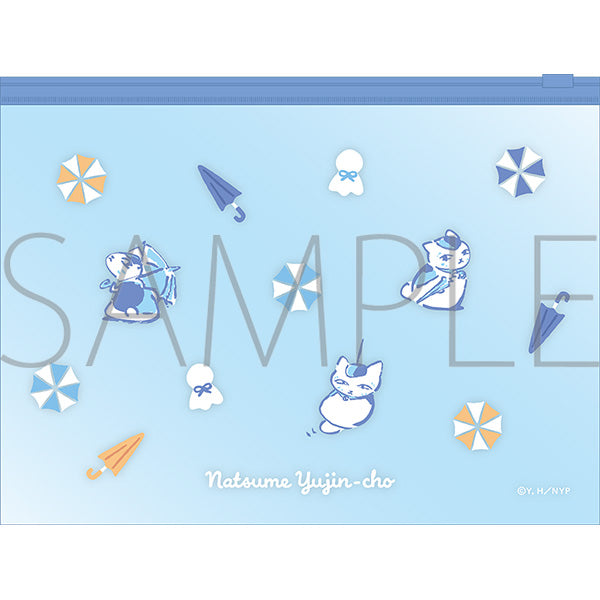 (Goods - Pouch) Natsume's Book of Friends (Natsume Yuujinchou) Nyanko Sensei Clear Slider Pouch / Rainy Season