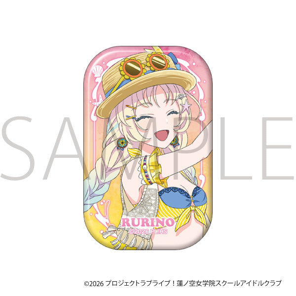 (Goods - Badge) Love Live! Hasu no Sora Jogakuin School Idol Club Square Chara Badge / Rurino Osawa
