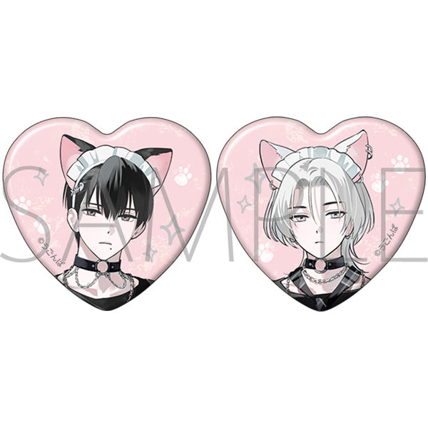 (Goods - Badge) Mizuki to Soichi Oshi Couple Heart Badge Set of 2