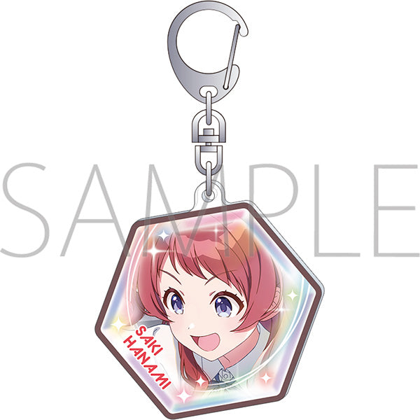 (Goods - Keychain) Gakuen iDOLM@STER Piece Style Acrylic Keychain / Saki Hanami Vol.2