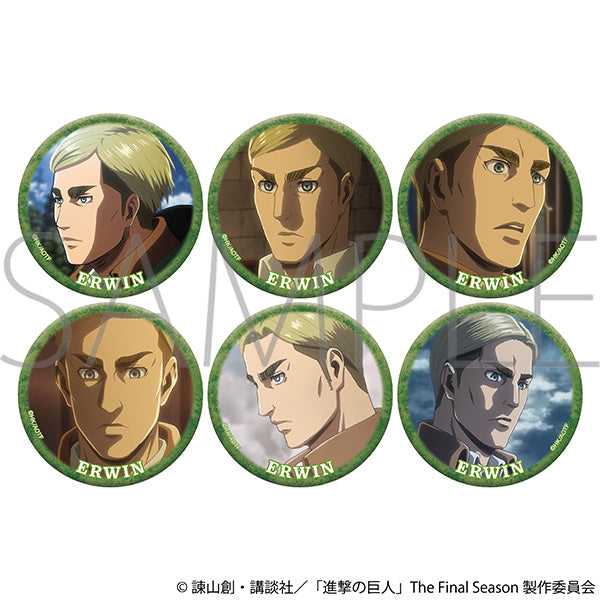 (1BOX=6)(Goods - Badge) Attack on Titan Lots of Erwin Chara Badge Collection