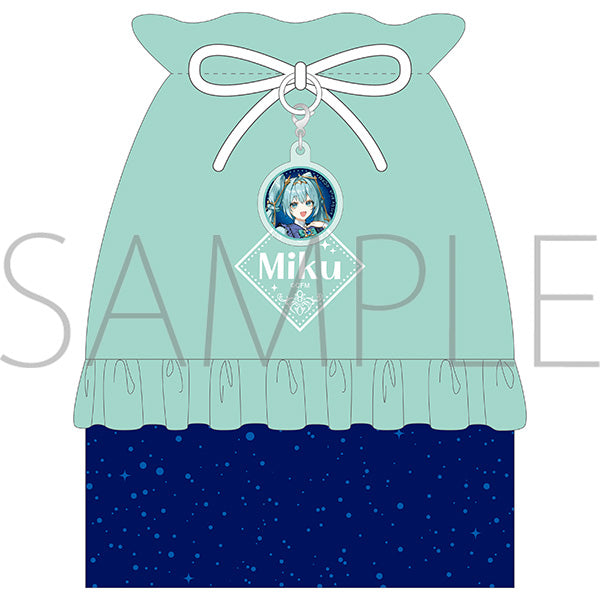 (Goods - Drawstring Pouch) Hatsune Miku Series Drawstring Pouch w/Acrylic Charm / Hatsune Miku