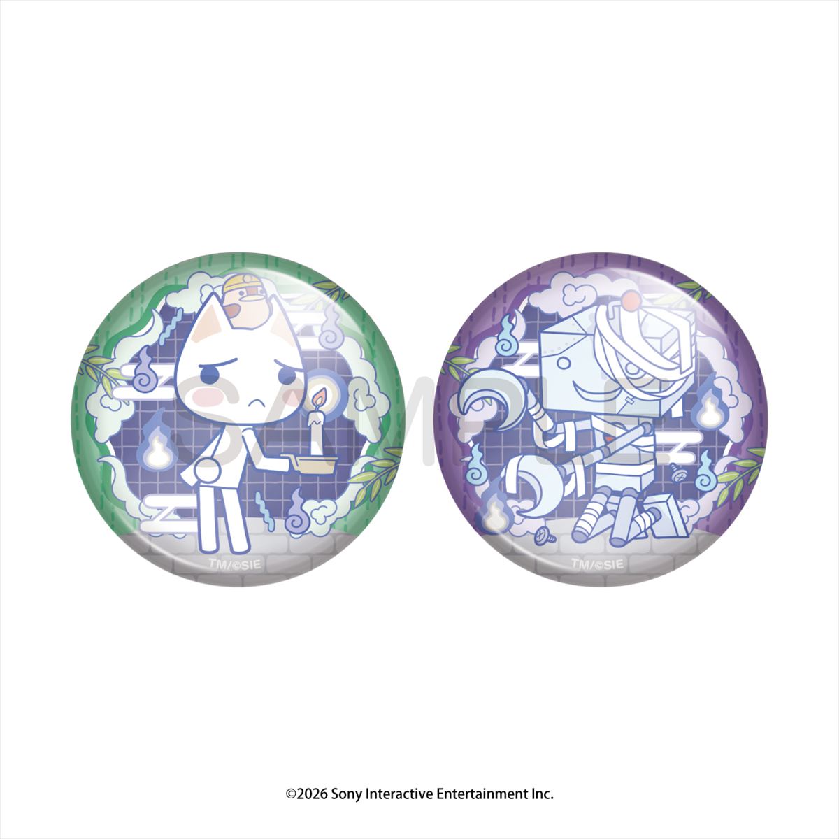(Goods - Badge) Toro and Friends (Doko Demo Issho) Obake to Issho Button Badge Set <Toro Test of Courage ver. & Suzuki>