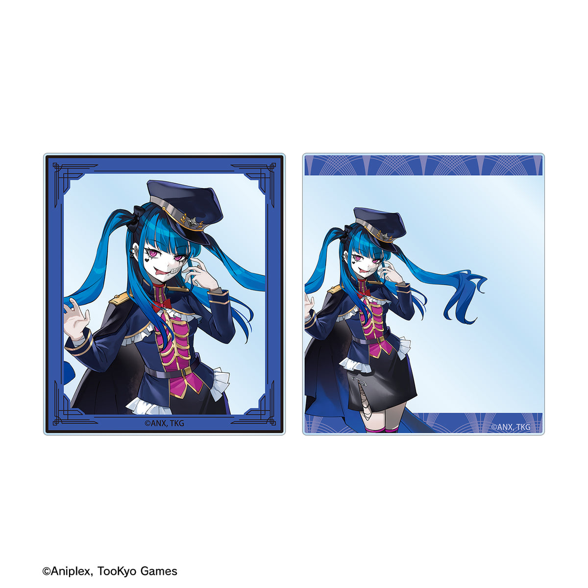 (Goods - Card) HUNDRED LINE Last Defense Academy Art by Karasu BTK Darumi Amemiya Military ver. Acrylic Card Set of 2 Karatez Collab