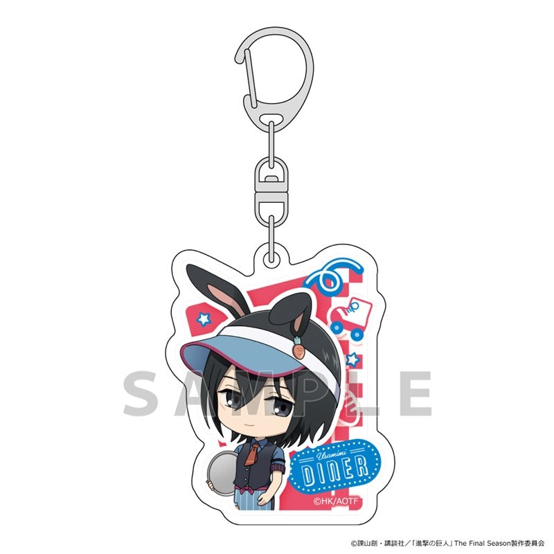 (Goods - Keychain) Attack on Titan Acrylic Keychain (Mikasa/Bunny Ears Diner)