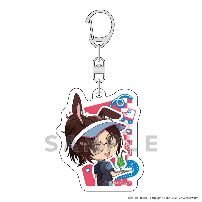 (Goods - Keychain) Attack on Titan Acrylic Keychain (Hange/Bunny Ears Diner)