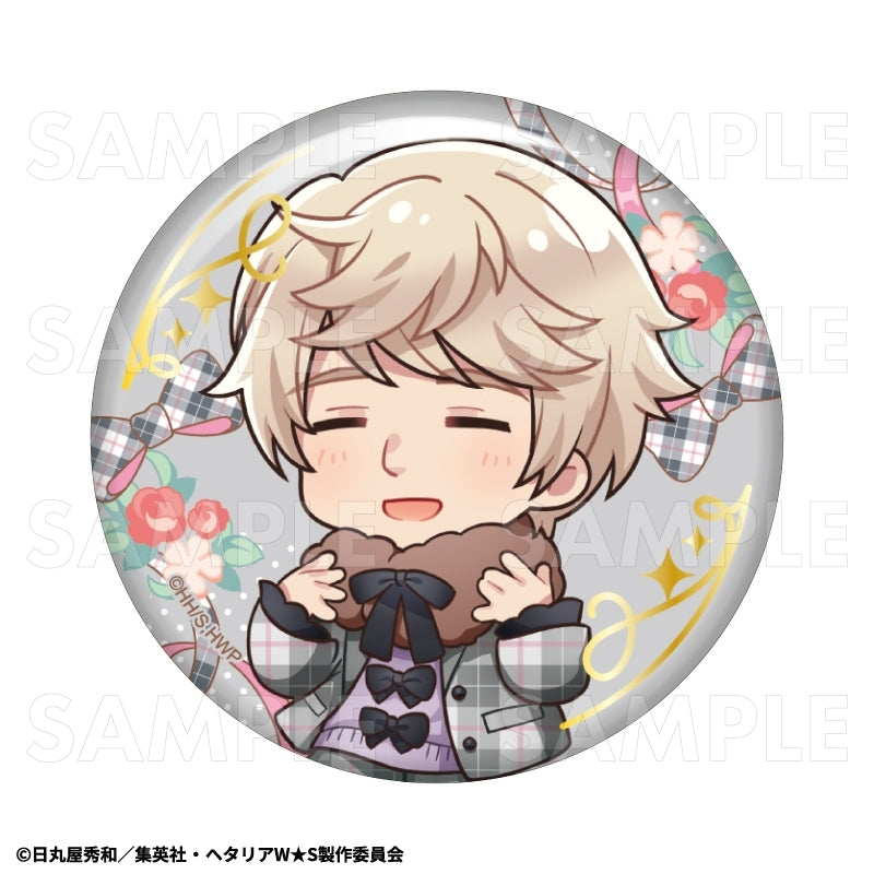 (1BOX=8)(Goods - Badge) Hetalia World★Stars Trading Foil-Stamped Badge (Balletcore Style)