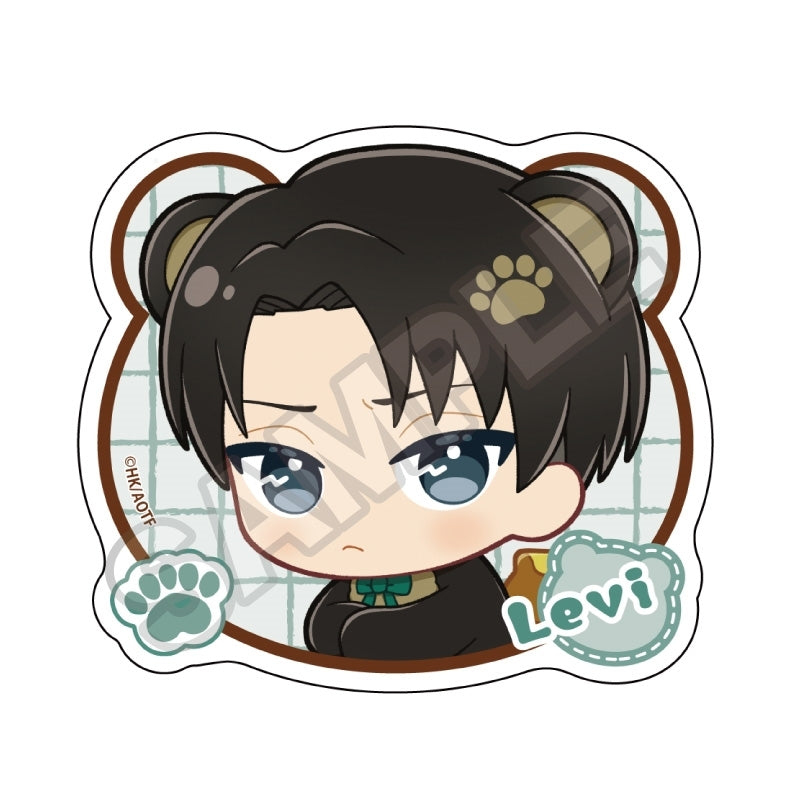 (Goods - Sticker) Attack on Titan Nui Piece Friends Harapeko Kuma Sticker Levi