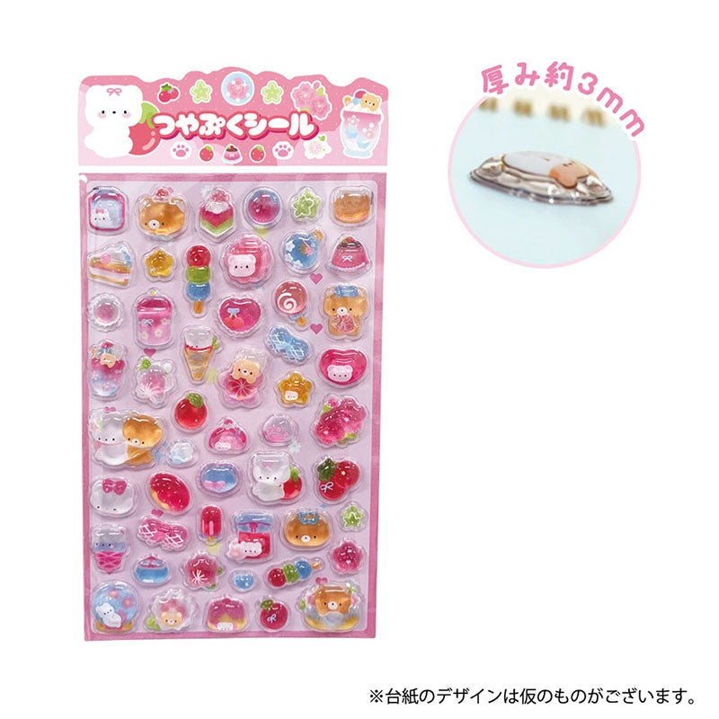 (Goods - Sticker) Non-Chara Tsuyapuku Sticker Pink & White Bear