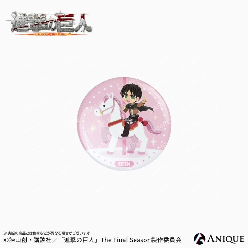 (1BOX=6)(Goods - Badge) Attack on Titan Exclusive Chibi Art (Cavalry Art by Hyogonosuke) Trading Button Badge (6 Types Total)
