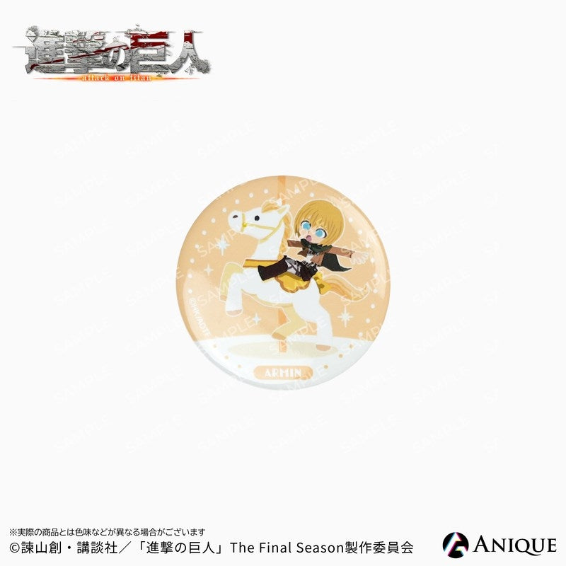(1BOX=6)(Goods - Badge) Attack on Titan Exclusive Chibi Art (Cavalry Art by Hyogonosuke) Trading Button Badge (6 Types Total)