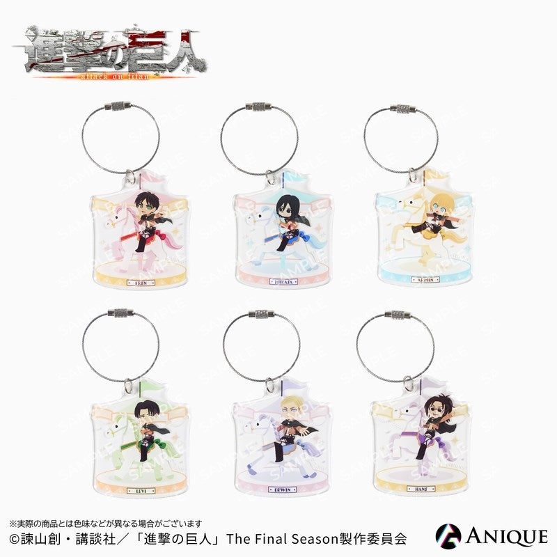 (1BOX=6)(Goods - Keychain) Attack on Titan Exclusive Chibi Art (Cavalry/Art by Hyogonosuke) Trading Acrylic Keychain (6 Types Total)