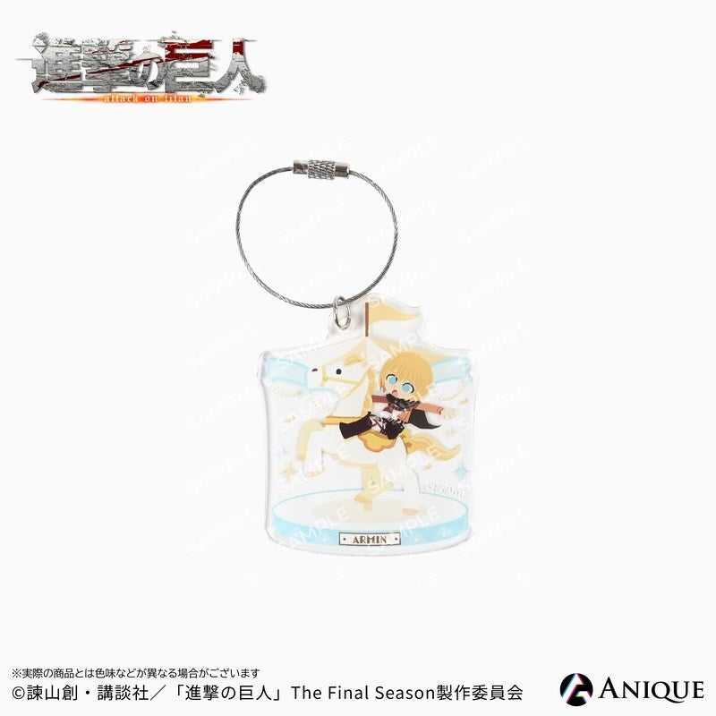 (1BOX=6)(Goods - Keychain) Attack on Titan Exclusive Chibi Art (Cavalry/Art by Hyogonosuke) Trading Acrylic Keychain (6 Types Total)