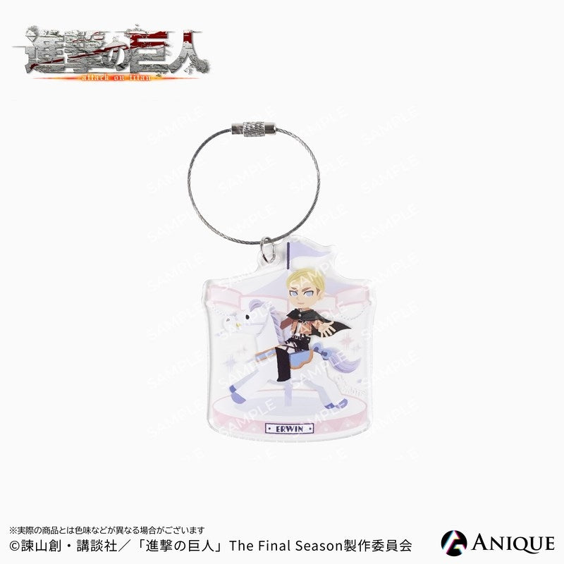 (1BOX=6)(Goods - Keychain) Attack on Titan Exclusive Chibi Art (Cavalry/Art by Hyogonosuke) Trading Acrylic Keychain (6 Types Total)