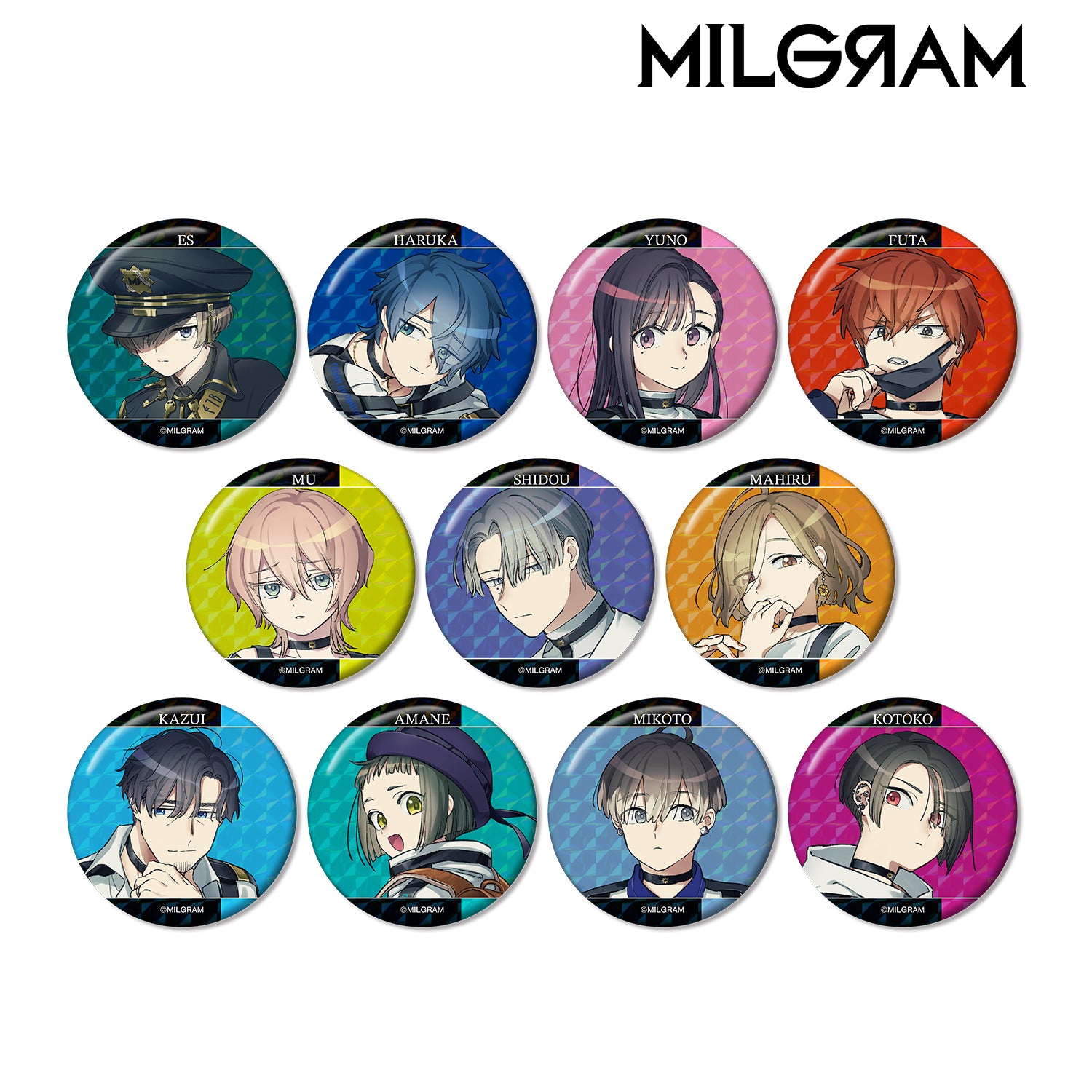 (1BOX=11)(Goods - Badge) MILGRAM Trading Holographic Button Badge