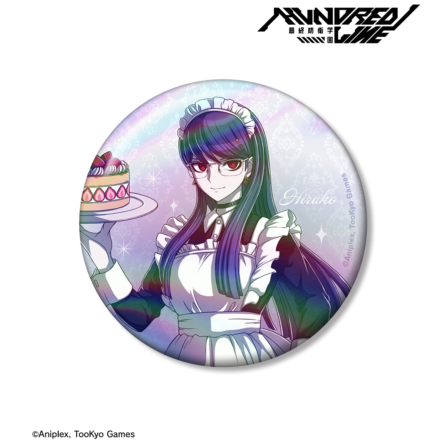 (Goods - Badge) THE HUNDRED LINE - LAST DEFENSE ACADEMY Exclusive Art Hiruko Shizuhara Maid ver. 75mm Iridescent Button Badge