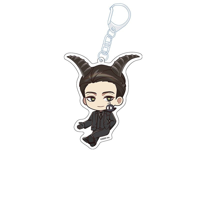 (Goods - Key Chain) TASOKARE HOTEL - TSUBOMI Petanko Acrylic Key Chain Mimaya Karasuba & Kuromame