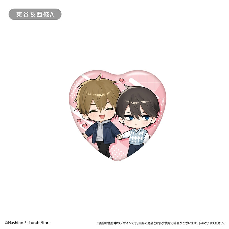 (1BOX=5)(Goods - Badge) DAKAICHI: I'm being harassed by the sexiest man of the year Waiwai Heart-shaped Button Badge