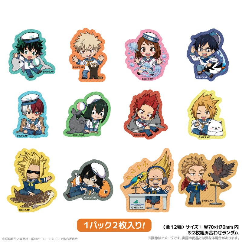 (1BOX=6)(Goods - Sticker) My Hero Academia Trading Die-cut Sticker Together with Sea Creatures PLUS ULTRA