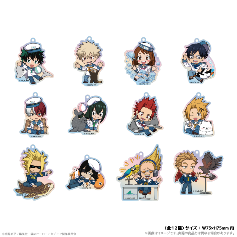 (Goods - Keychain) My Hero Academia Iridescent Acrylic Keychain_Shoto Todoroki Together with Sea Creatures PLUS ULTRA