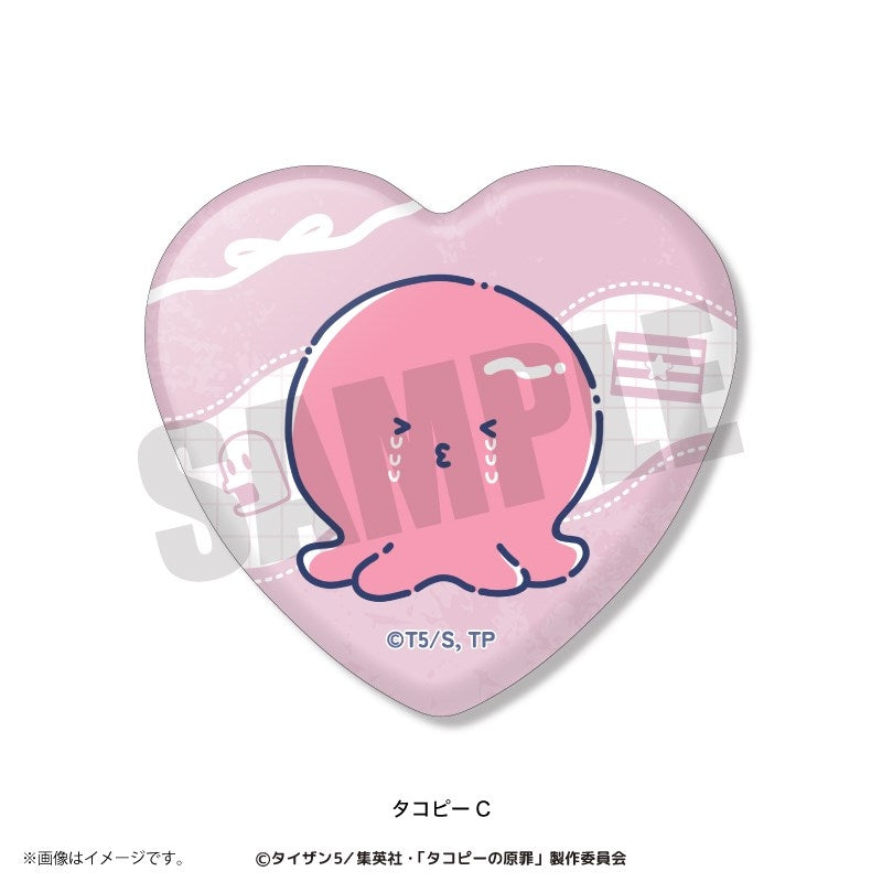 (1BOX=6)(Goods - Badge) TV Anime Takopi's Original Sin Heart-shaped Button Badge (6 Types Total)