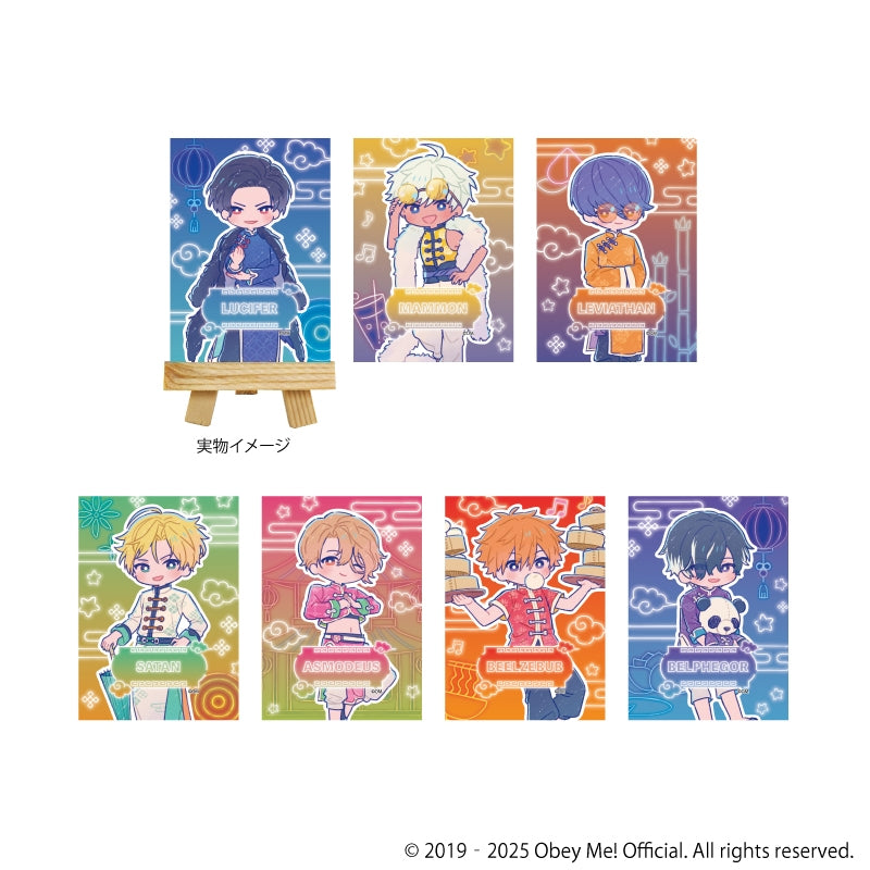 (1BOX=7)(Goods - Ornament) Obey Me! Nightbringer Canvas Board Mini 02 - Chinese Clothing Ver. (Retro Art)