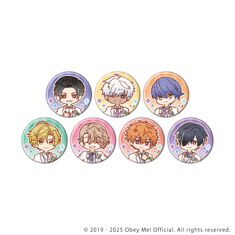 (1BOX=7)(Goods - Button Badge) Obey Me! Nightbringer Button Badge 25 Hydrangea Ver. (Retro Art)