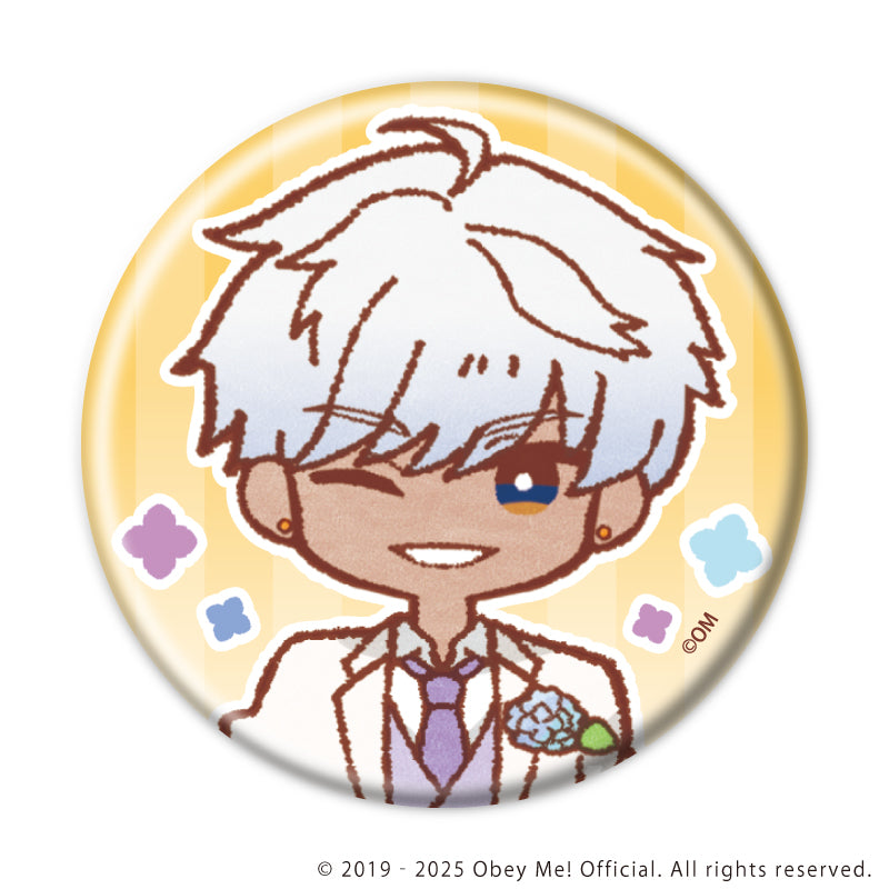 (1BOX=7)(Goods - Button Badge) Obey Me! Nightbringer Button Badge 25 Hydrangea Ver. (Retro Art)