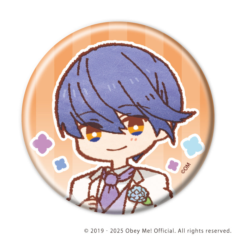 (1BOX=7)(Goods - Button Badge) Obey Me! Nightbringer Button Badge 25 Hydrangea Ver. (Retro Art)
