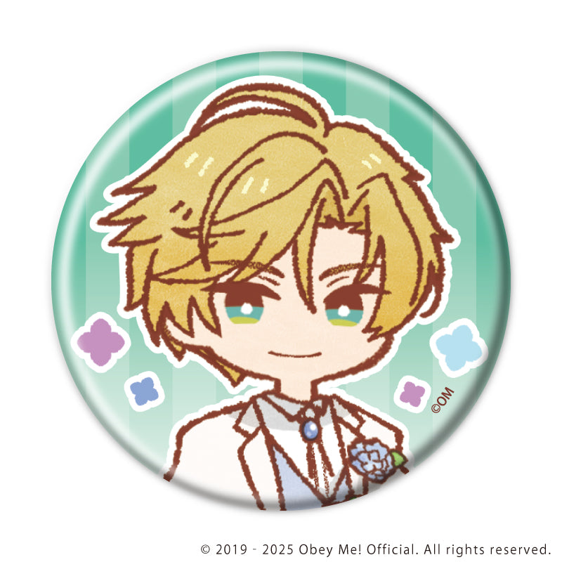 (1BOX=7)(Goods - Button Badge) Obey Me! Nightbringer Button Badge 25 Hydrangea Ver. (Retro Art)