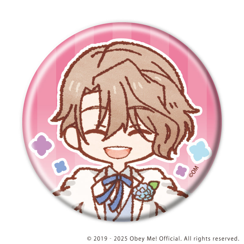 (1BOX=7)(Goods - Button Badge) Obey Me! Nightbringer Button Badge 25 Hydrangea Ver. (Retro Art)