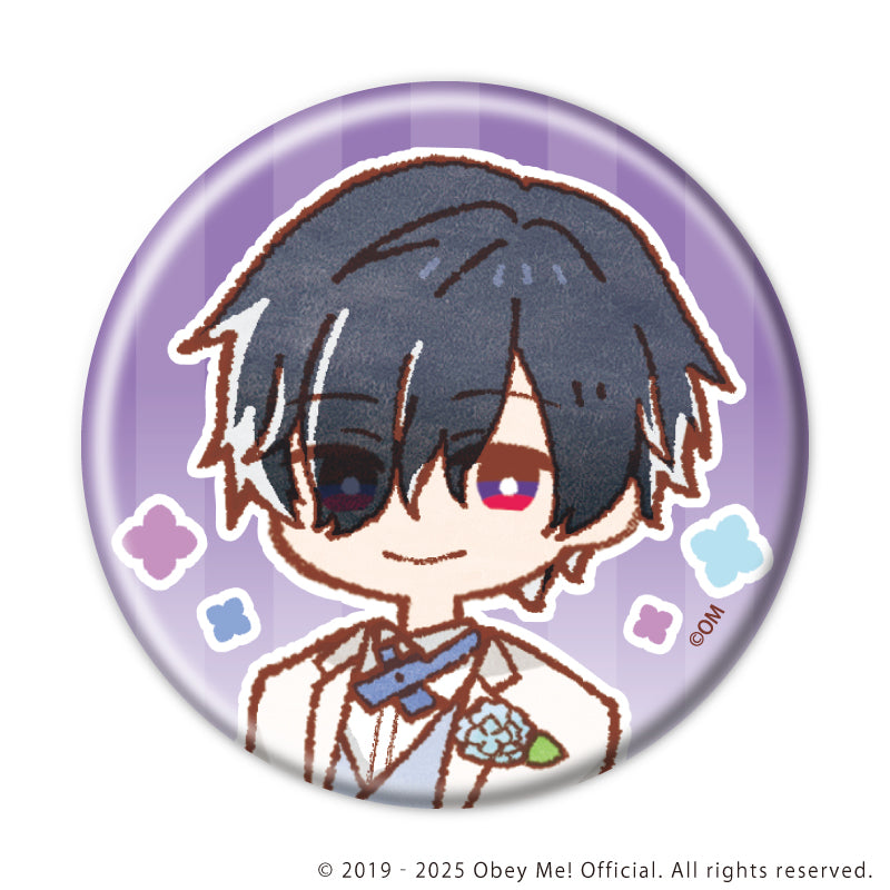 (1BOX=7)(Goods - Button Badge) Obey Me! Nightbringer Button Badge 25 Hydrangea Ver. (Retro Art)