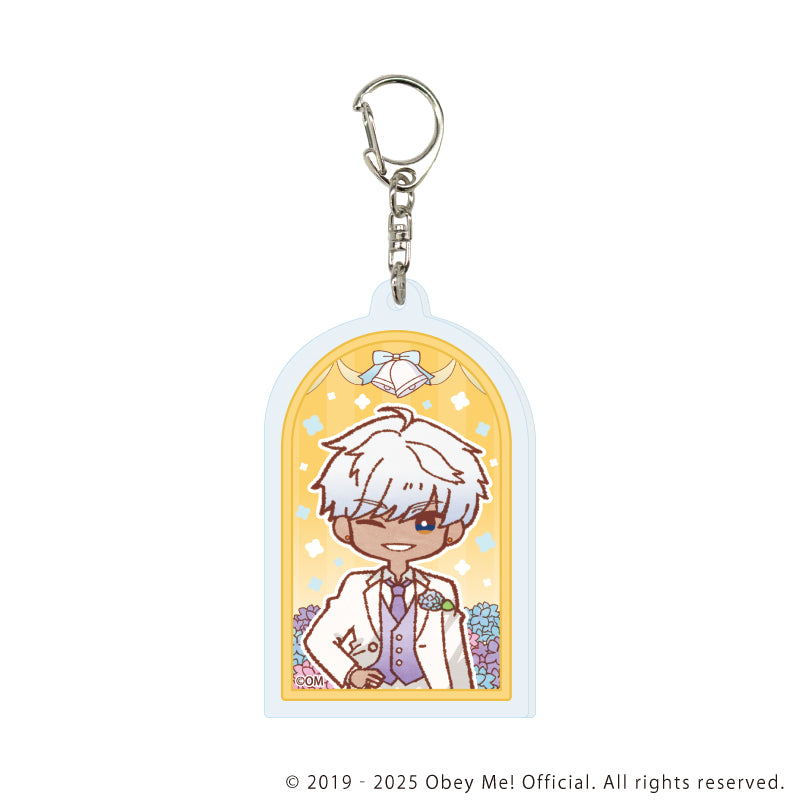 (1BOX=7)(Goods - Keychain) Obey Me! Nightbringer Keychain 14 Hydrangea Ver. (Retro Art)