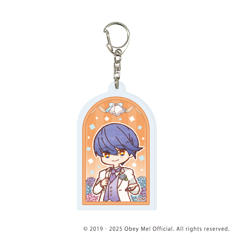 (1BOX=7)(Goods - Keychain) Obey Me! Nightbringer Keychain 14 Hydrangea Ver. (Retro Art)