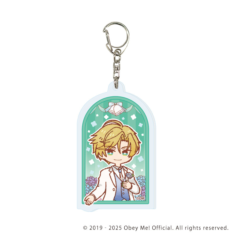 (1BOX=7)(Goods - Keychain) Obey Me! Nightbringer Keychain 14 Hydrangea Ver. (Retro Art)
