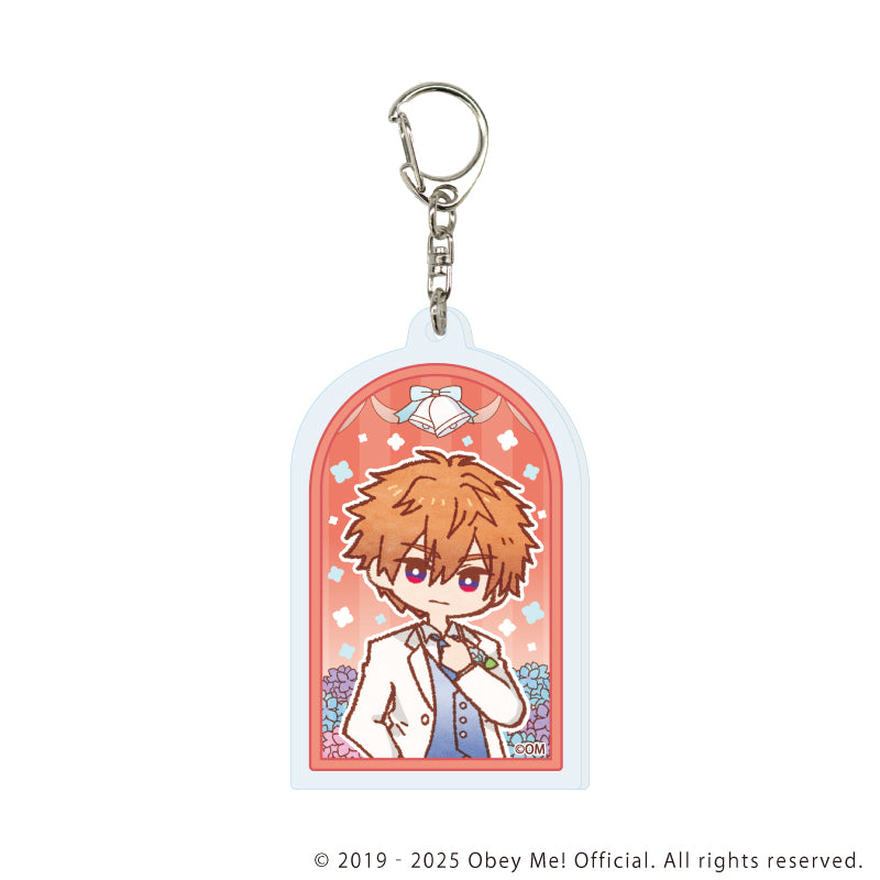 (1BOX=7)(Goods - Keychain) Obey Me! Nightbringer Keychain 14 Hydrangea Ver. (Retro Art)